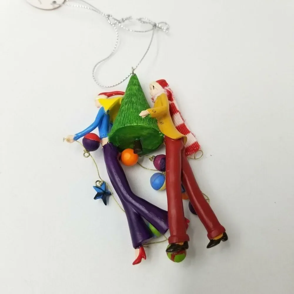Couple Xmas Tree And Lights Christmas Ornament Collectible Design Design New